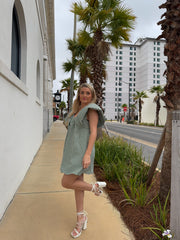 Hazel Houndstooth Dress - Green