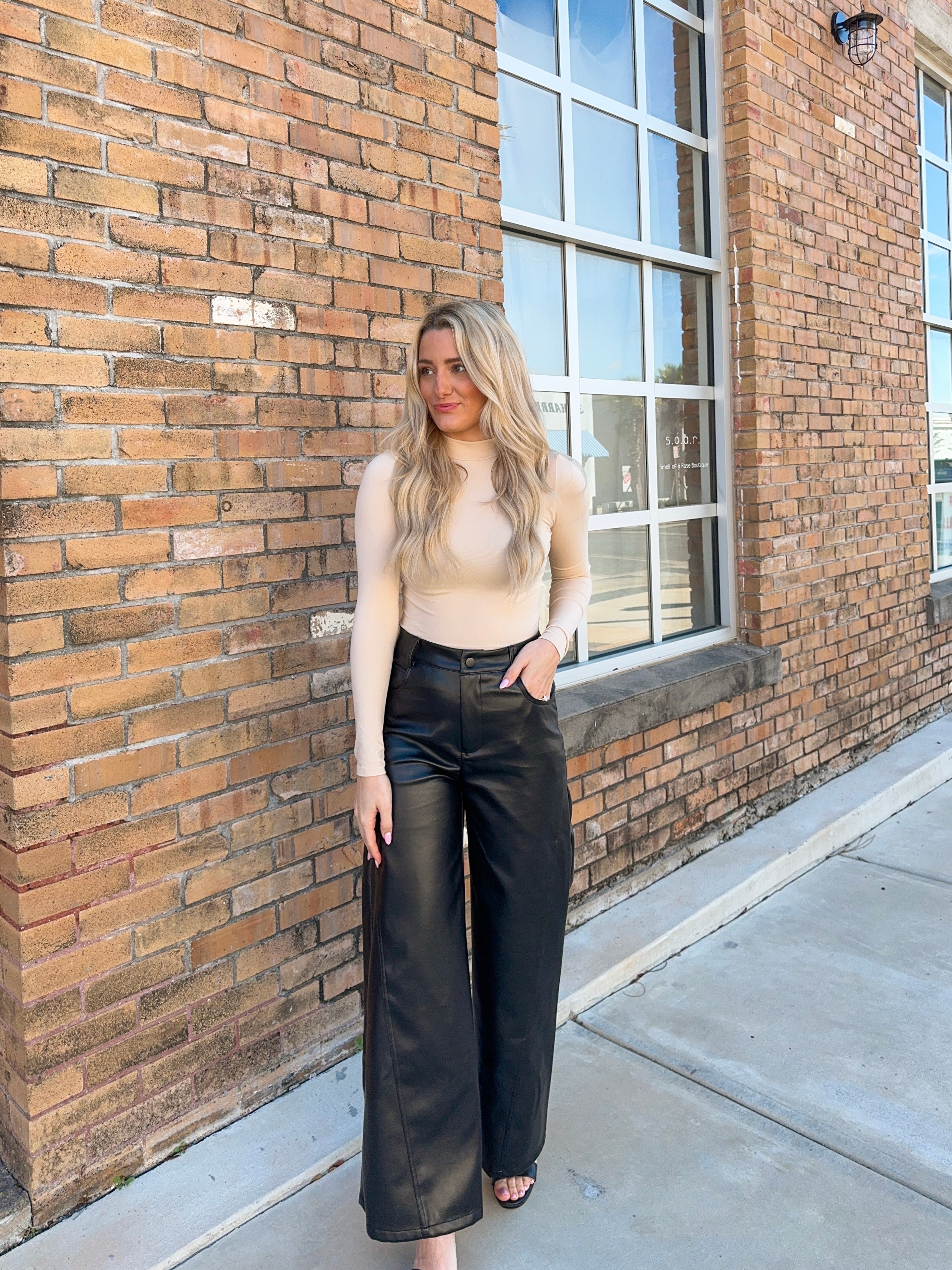 Josie Wide Leg Leather Pants - Black – Olivia Lane Collective