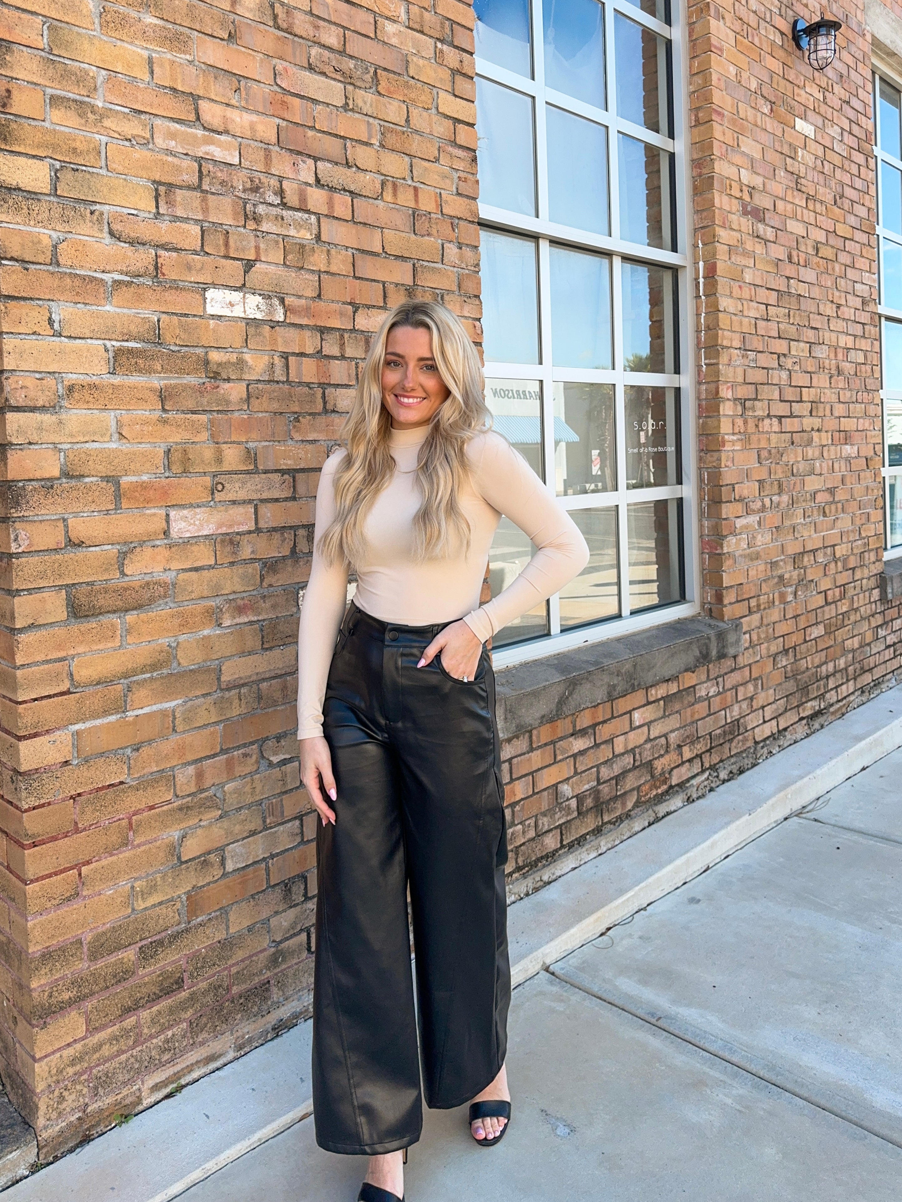 Josie Wide Leg Leather Pants - Black – Olivia Lane Collective
