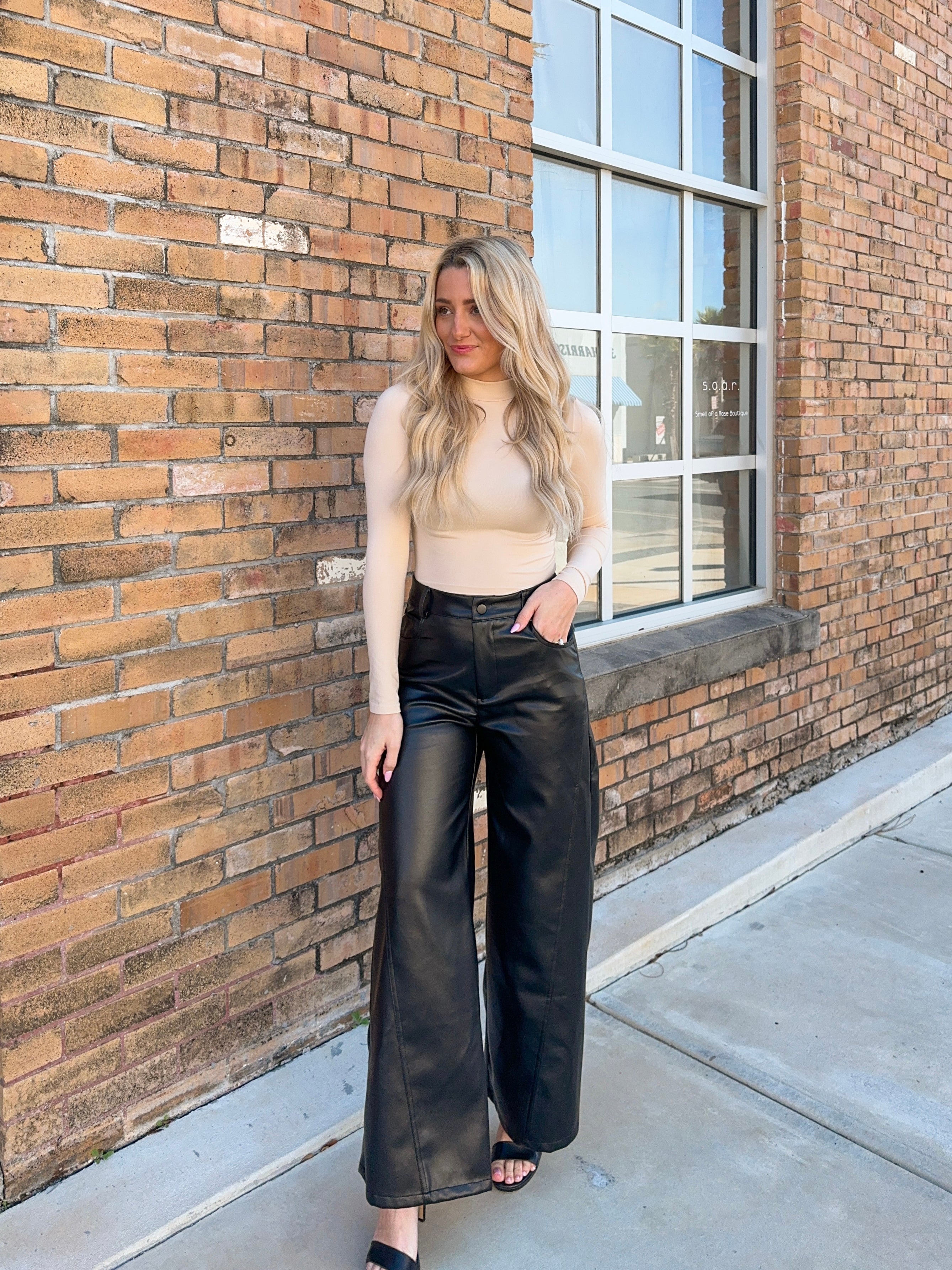 Josie Wide Leg Leather Pants - Black – Olivia Lane Collective